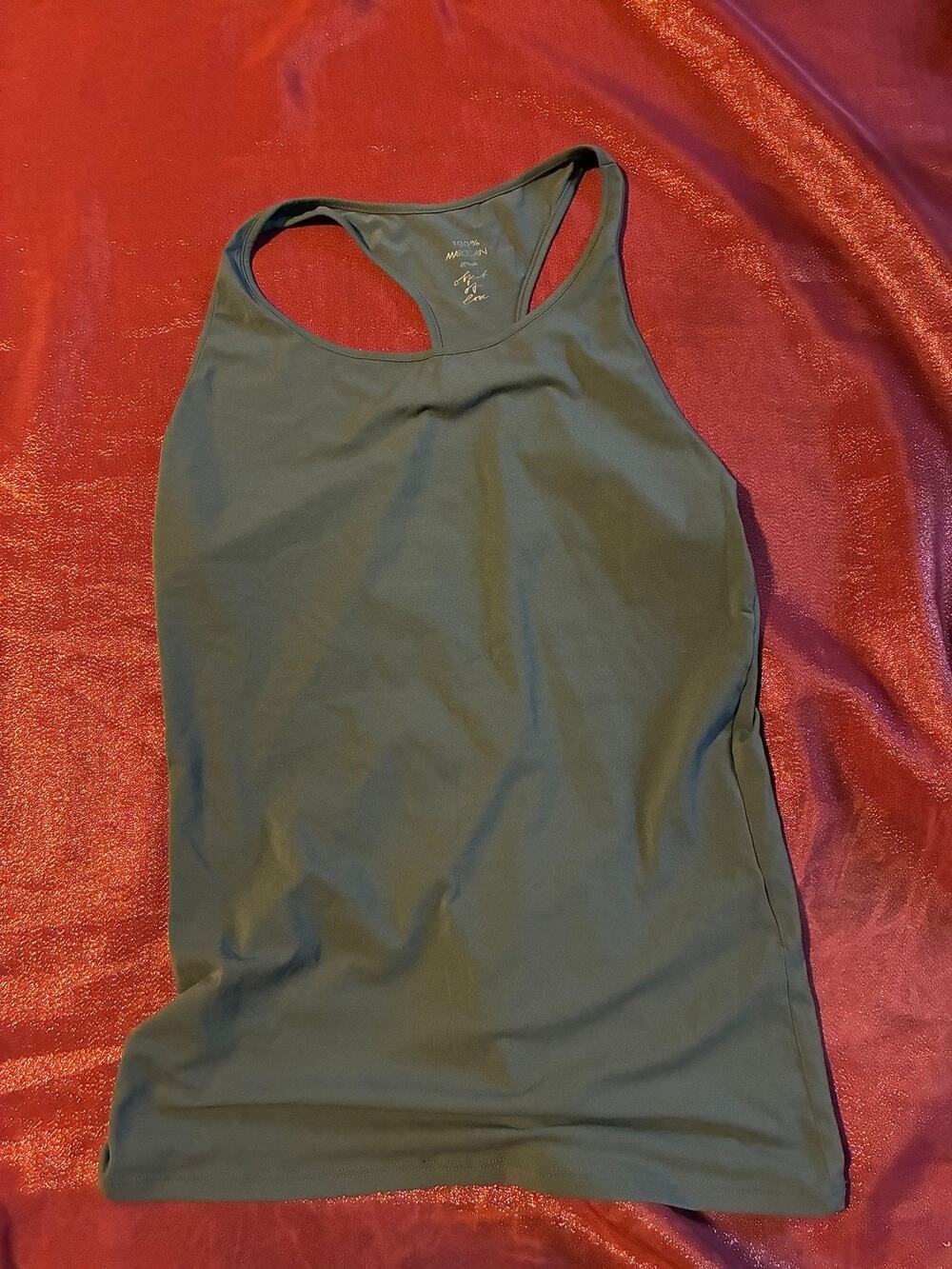 Racerback Tank Top Womens Stretch Modal Athletic Layering Solid Charcoal Gym